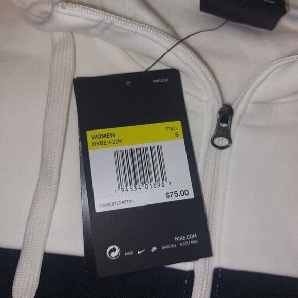 Nike Womens Size Small New Orleans Saints Historic Half Zip Hoodie Cream Black - Picture 5 of 8